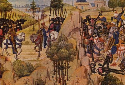 Conrado III y Luis VII se encuentran durante las Cruzadas de Flemish School